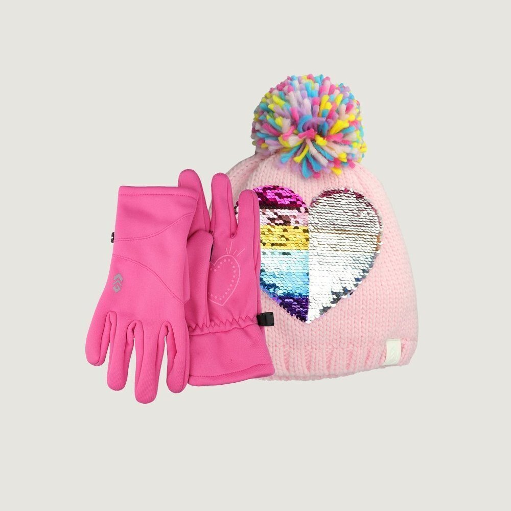 Free Country Girls Knit Hat and Glove Set - L/XL